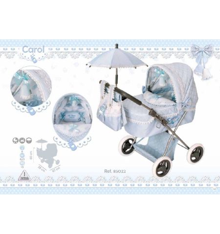 COCHE DE MUÑECA PLEGABLE CAROL CARRO CAPOTA REF 85022
