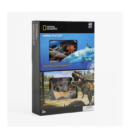 SET 40 PZS ANIMALES OCEANO & DINOSAURIOS (20 FIG. + 20 ACC) ANIMAL PLAY SET POLAR & OCEAN ANIMALS/DINOSAURS