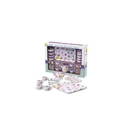 JUEGO DE TE ROSA CON BANDEJA ACERO CONJUNTO DE TE TACHAN