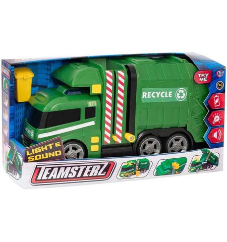 CAMION DE BASURA 42CM CON LUZ Y SONIDOS TEAMSTERZ CAMION TEAMSTERZ RECYCLING
