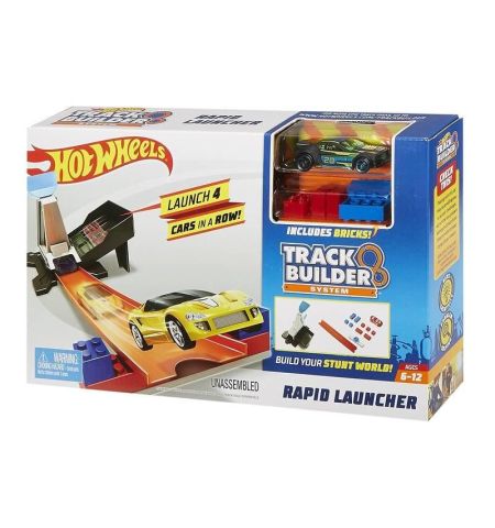 Hot Wheels Track Builder - Lanzador Veloz + Coche. PISTA CON TIRADOR HOTWHEELS