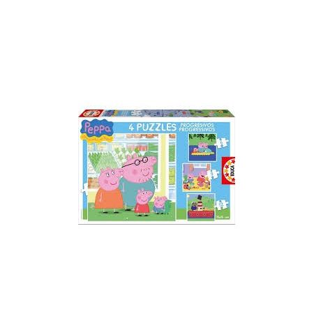 Peppa Pig - Puzzle Progresivo 6 - 9 - 12 - 16 Piezas PUZZLES 4 PEPAPY
