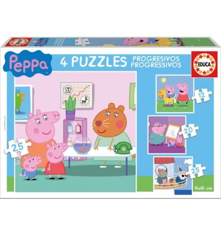 Puzzle Educa Peppa Pig Progresivo 12+16+20+25 Piezas PUZZLE