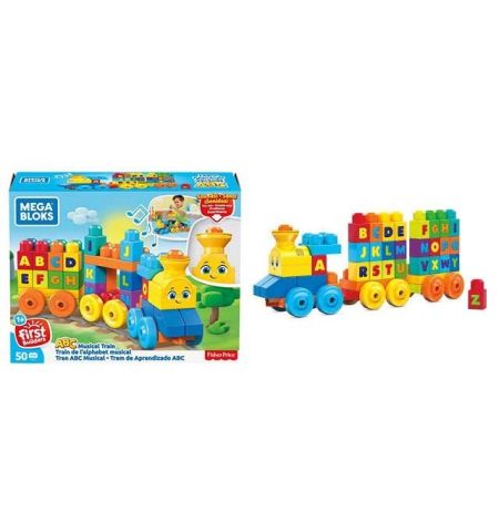 CN20 MATTEL Mega Bloks Tren musical ABC, juguete de construcción para bebé a partir de 12 meses. TREN FISHER-PRICE