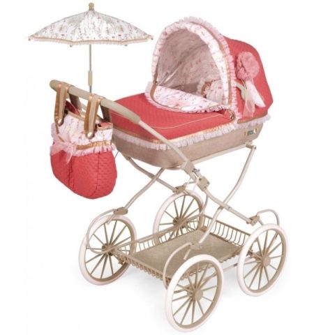 Decuevas- Coche De Muñecas Rosa Con Sombrilla Martina CARRO MARTINA 81 CM