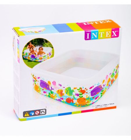 Piscina Plástica Intex Cuadrada Acuario PISCINA ACUARIO