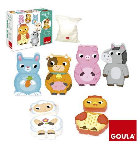 PUZLES MAGNETICOS INTERCAMBIABLES GRANJA 455245 GOULA PUZZLE ANIMALES