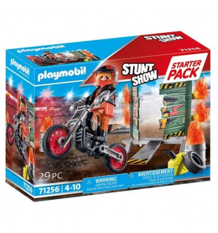 STARTER PACK MOTO PARED FUEGO STUNT SHOW PLAYMOBIL 71256