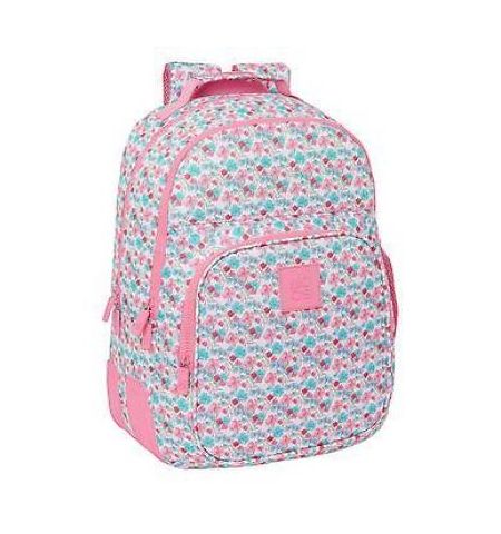 Mochila Moos Doble Backapack Con Cantoneras Flores MOCHILA NIÑA