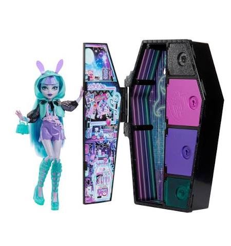 Monster High Skulltimate Secrets Neon Frights Twyla Muñeca con Armario y 15 Accesorios Sorpresa MONSTER HIGH NEON FRIGHTS