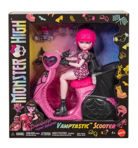 MUÑECA MONSTER HIGH DRACULAURA Y SU SCOOTER MOSTER HIGH SCOOTTER