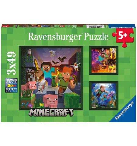 PUZZLE MINECRAFT 3X49PZ PUZZLE