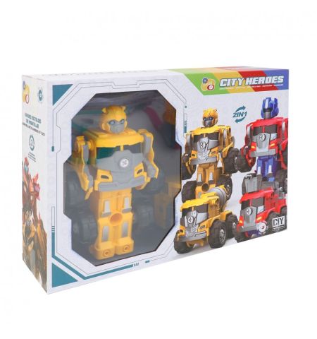 ROBOT ARMABLE AMARILLO 3EN1 27 PZAS ROBOT ARMABLE AMARRILLO