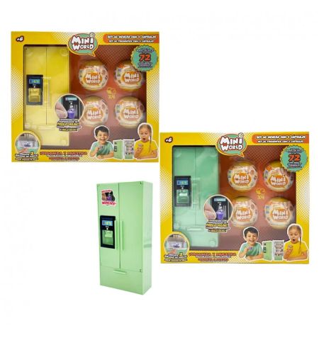 MINI WORLD SET NEVERA CON 4 CÁPSULAS MINI WORLD FRIGORIFICO Y4 BOLAS