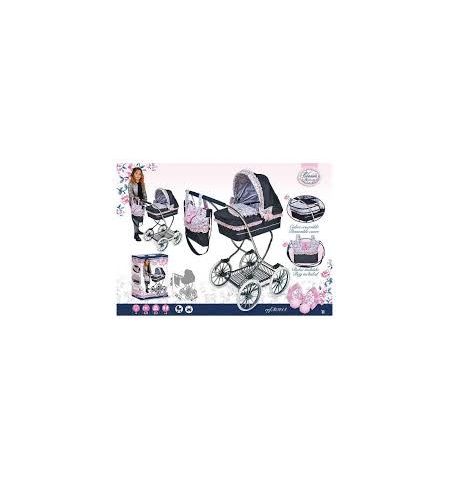 COCHE MUÑECA GRANDE CROMADO SUSP BANDEJA + BOLSO
CARRO CLASIC