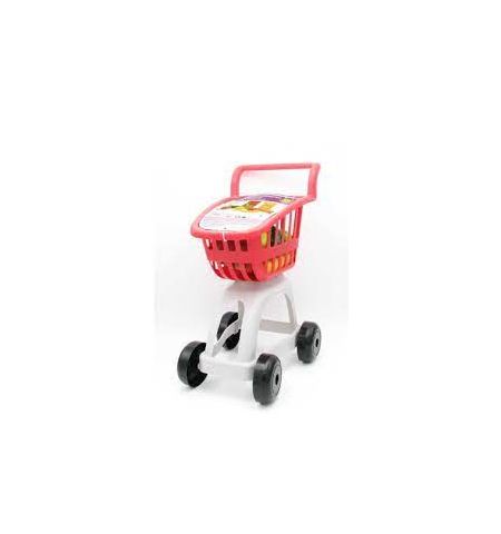 CARRO DE SUPERMERCADO ROJO CON ALIMENTOS CARRO FRUTAS TACHAN